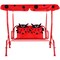 Costway Kids Patio Swing Chair Children Porch Bench Canopy 2 Person Yard Furniture red